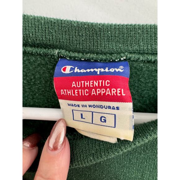 Awesome Vintage 90's Dark Green Champion Crewneck - Picture 4 of 11